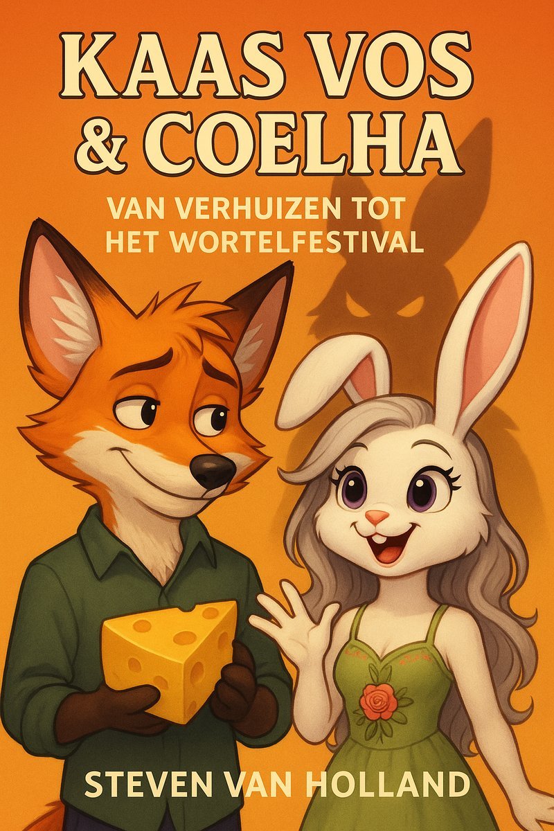 Steven van Holland’s ‘Kaas Vos & Coelha’ book cover, showing an illustrated fox and rabbit, from a Dutch-language children’s story series